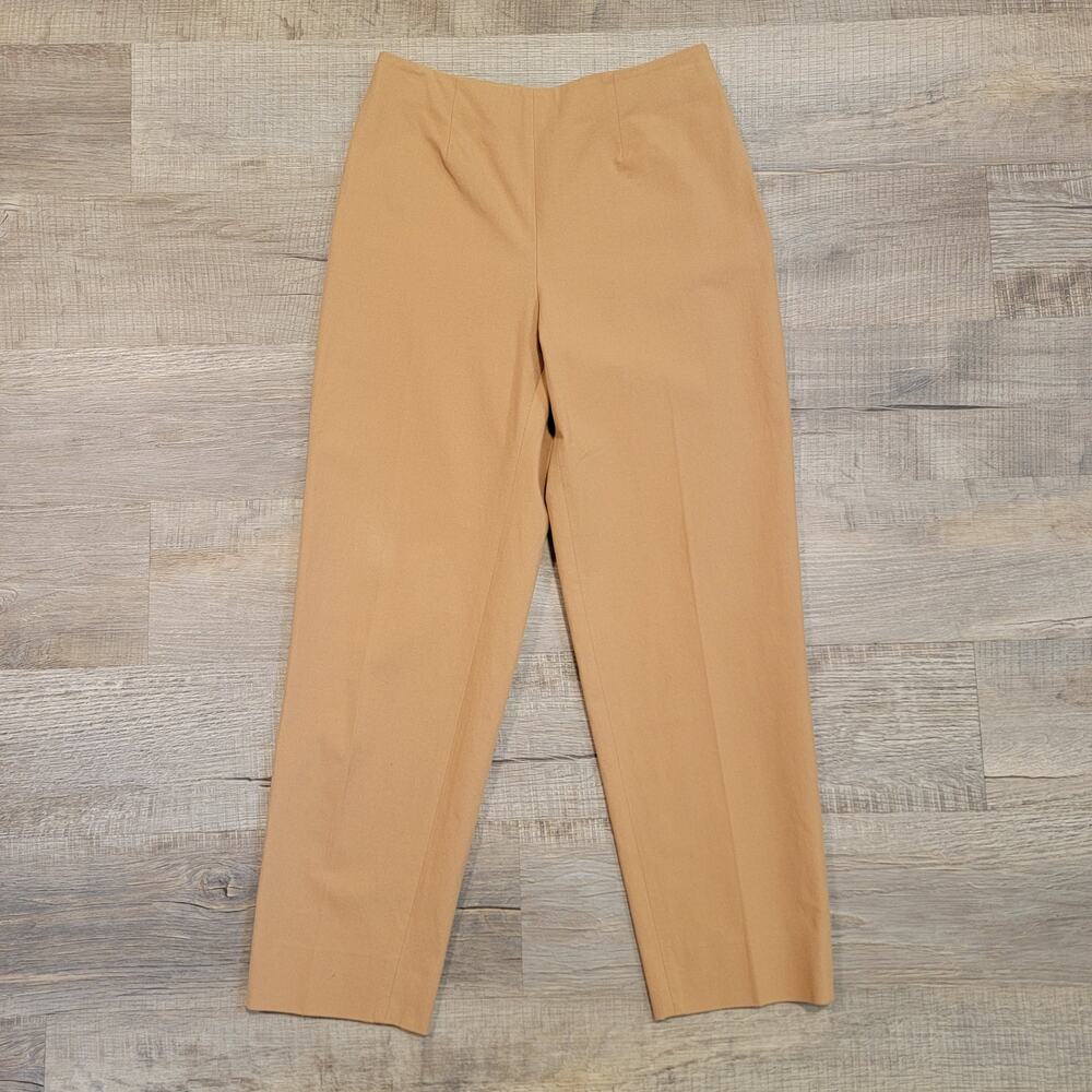 Piazza Sempione Audrey Pants Cotton‎ Twill Tan Brown Straight Ankle Work Trouser